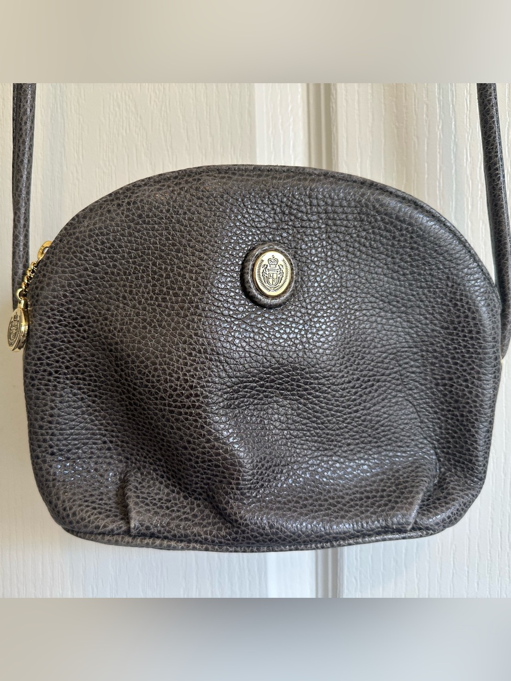 Vintage Liz Claiborne Pebble Grey Leather Purse. Great Vintage Condition 🩶 - Picture 2 of 15